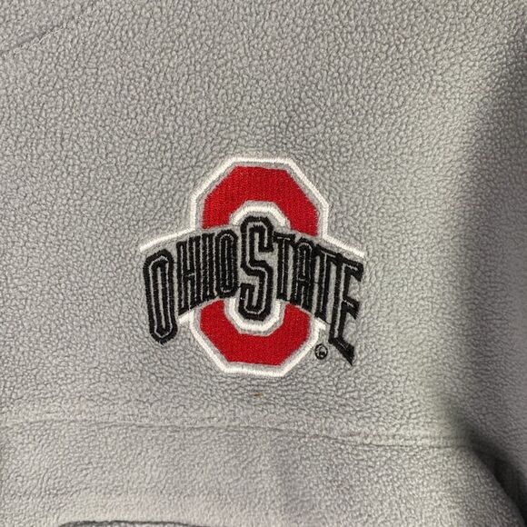 Ohio State Buckeyes 1/4 Zip Fleece Pullover Jacket Big Ball Sports Men Large 340 - Picture 3 of 6